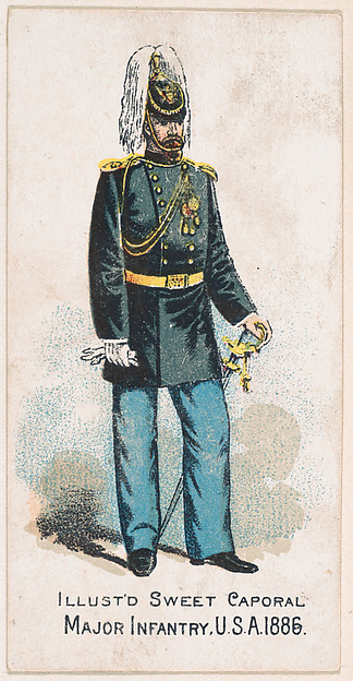 Major Infantry, United States Army, 1886, from the Military Series (N224) issued by Kinney Tobacco Company to promote Sweet Caporal Cigarettes