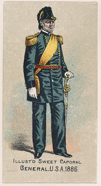 General, United States Army, 1886, from the Military Series (N224) issued by Kinney Tobacco Company to promote Sweet Caporal Cigarettes