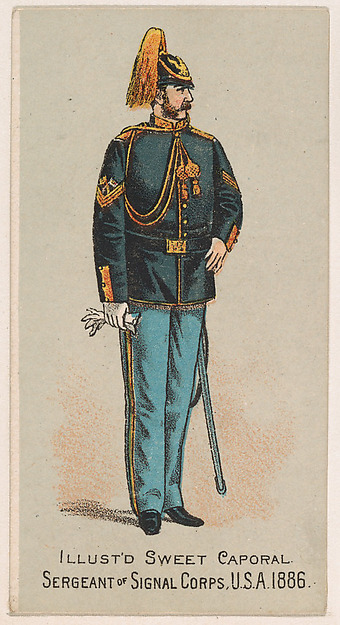 Sergeant, Signal Corps, United States Army, 1886, from the Military Series (N224) issued by Kinney Tobacco Company to promote Sweet Caporal Cigarettes