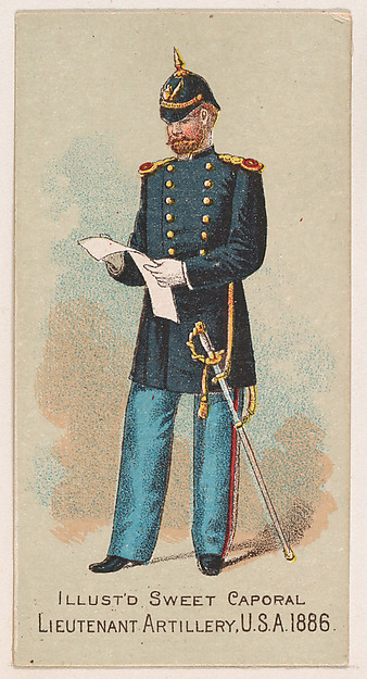 Lieutenant, Artillery, United States Army, 1886, from the Military Series (N224) issued by Kinney Tobacco Company to promote Sweet Caporal Cigarettes