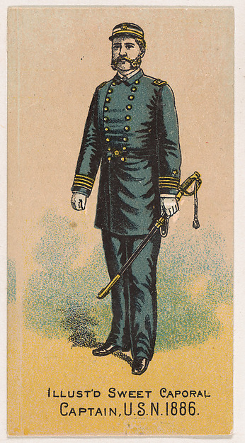 Captain, United States Navy, 1886, from the Military Series (N224) issued by Kinney Tobacco Company to promote Sweet Caporal Cigarettes
