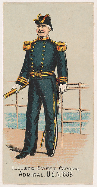 Admiral, United States Navy, 1886, from the Military Series (N224) issued by Kinney Tobacco Company to promote Sweet Caporal Cigarettes