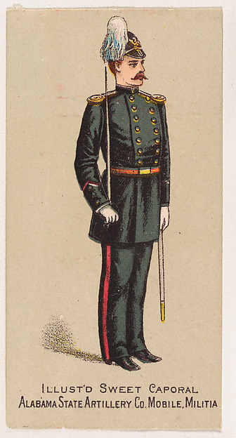 Alabama State Artillery Company, Mobile Militia, from the Military Series (N224) issued by Kinney Tobacco Company to promote Sweet Caporal Cigarettes