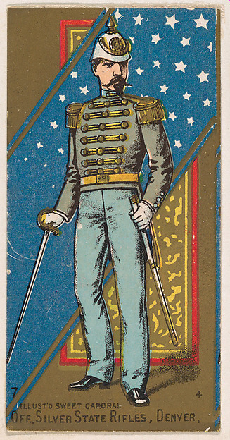 Officer, Silver State Rifles, Denver, Colorado, from the Military Series (N224) issued by Kinney Tobacco Company to promote Sweet Caporal Cigarettes by Kinney Brothers Tobacco Company, The Metropolitan Museum of Art