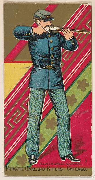 Private, Oakland Rifles, Chicago, from the Military Series (N224) issued by Kinney Tobacco Company to promote Sweet Caporal Cigarettes by Kinney Brothers Tobacco Company, The Metropolitan Museum of Art
