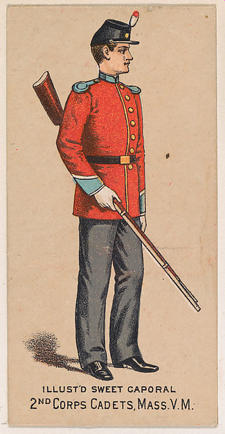2nd Corp Cadets, Massachusetts, V.M., from the Military Series (N224) issued by Kinney Tobacco Company to promote Sweet Caporal Cigarettes