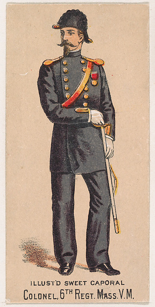 Colonel, 6th Regiment, Massachusetts, V.M., from the Military Series (N224) issued by Kinney Tobacco Company to promote Sweet Caporal Cigarettes