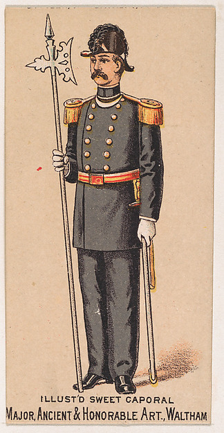 Major, Ancient and Honorable Artillery, Waltham, Massachusetts, from the Military Series (N224) issued by Kinney Tobacco Company to promote Sweet Caporal Cigarettes by Kinney Brothers Tobacco Company, The Metropolitan Museum of Art