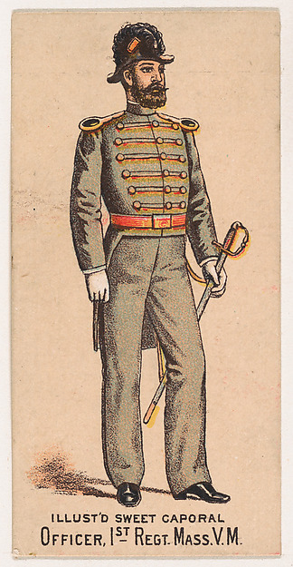Officer, 1st Regiment, Massachusetts, V.M., from the Military Series (N224) issued by Kinney Tobacco Company to promote Sweet Caporal Cigarettes