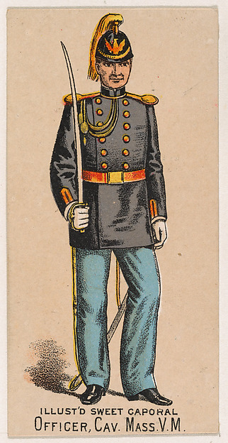 Officer, Cavalry, Massachusetts, V.M., from the Military Series (N224) issued by Kinney Tobacco Company to promote Sweet Caporal Cigarettes by Kinney Brothers Tobacco Company, The Metropolitan Museum of Art