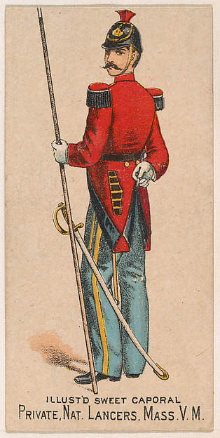 Private, National Lancers, Massachusetts, V.M., from the Military Series (N224) issued by Kinney Tobacco Company to promote Sweet Caporal Cigarettes