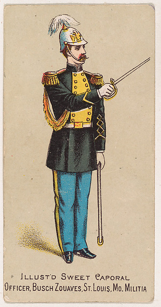 Officer, Busch Zouaves, St. Louis, Missouri Militia, from the Military Series (N224) issued by Kinney Tobacco Company to promote Sweet Caporal Cigarettes