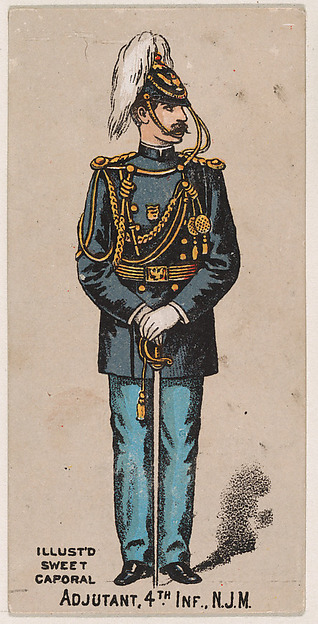 Adjutant, 4th Infantry, New Jersey Militia, from the Military Series (N224) issued by Kinney Tobacco Company to promote Sweet Caporal Cigarettes
