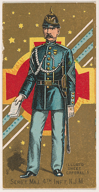 Sergeant-Major, 4th Infantry, New Jersey Militia, from the Military Series (N224) issued by Kinney Tobacco Company to promote Sweet Caporal Cigarettes