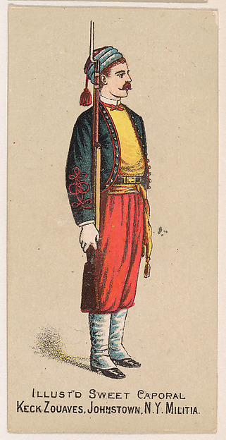 Keck Zouaves, Johnstown, New York Militia, from the Military Series (N224) issued by Kinney Tobacco Company to promote Sweet Caporal Cigarettes