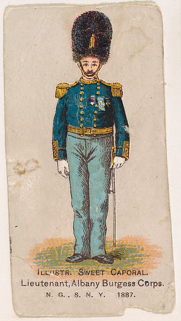 Lieutenant, Albany Burgess Corps., National Guard of the State of New York, 1887, from the Military Series (N224) issued by Kinney Tobacco Company to promote Sweet Caporal Cigarettes