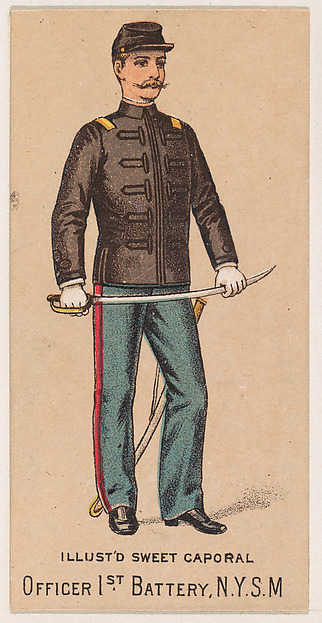 Officer, 1st Battery, New York State Militia, from the Military Series (N224) issued by Kinney Tobacco Company to promote Sweet Caporal Cigarettes