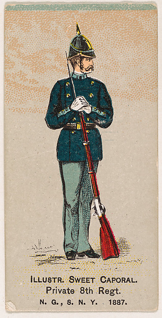 Private, 8th Regiment, National Guard of the State of New York, 1887, from the Military Series (N224) issued by Kinney Tobacco Company to promote Sweet Caporal Cigarettes