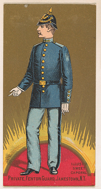Private, Fenton Guard, Jamestown, New York, from the Military Series (N224) issued by Kinney Tobacco Company to promote Sweet Caporal Cigarettes