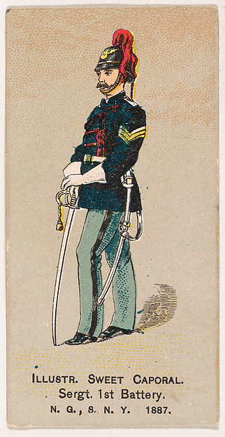 Sergeant, 1st Battery, National Guard of the State of New York, 1887, from the Military Series (N224) issued by Kinney Tobacco Company to promote Sweet Caporal Cigarettes