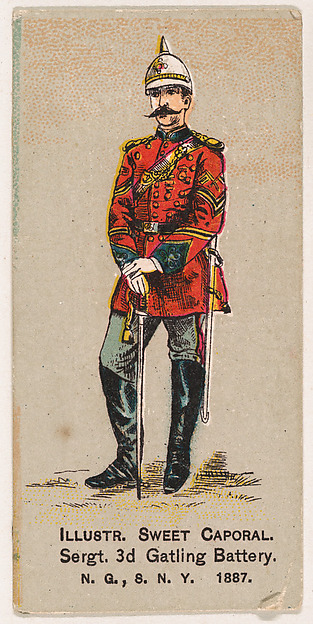 Sergeant, 3rd Gatling Battery, National Guard of the State of New York, from the Military Series (N224) issued by Kinney Tobacco Company to promote Sweet Caporal Cigarettes