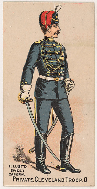 Private, Cleveland Troop, Ohio, from the Military Series (N224) issued by Kinney Tobacco Company to promote Sweet Caporal Cigarettes