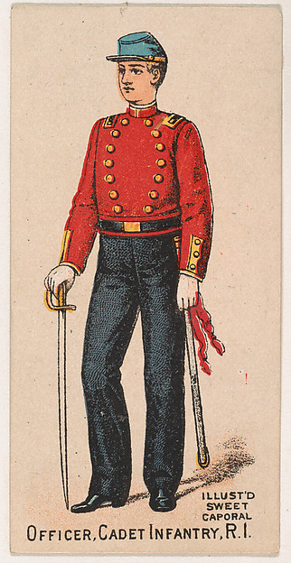 Officer, Cadet Infantry, Rhode Island, from the Military Series (N224) issued by Kinney Tobacco Company to promote Sweet Caporal Cigarettes
