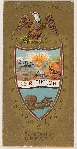 State Arms of Oregon, from the Military Series (N224) issued by Kinney Tobacco Company to promote Sweet Caporal Cigarettes