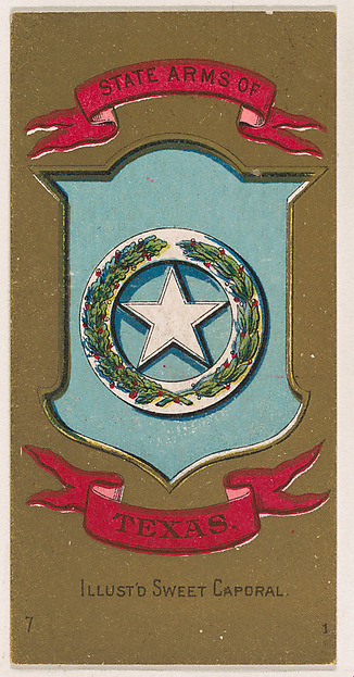 State Arms of Texas, from the Military Series (N224) issued by Kinney Tobacco Company to promote Sweet Caporal Cigarettes