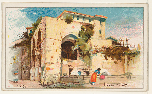 House in Italy, from the Habitations of Man series (N113) issued by W. Duke, Sons & Co. to promote Honest Long Cut Smoking and Chewing Tobacco