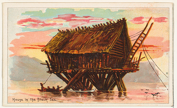 House in the Black Sea, from the Habitations of Man series (N113) issued by W. Duke, Sons & Co. to promote Honest Long Cut Smoking and Chewing Tobacco