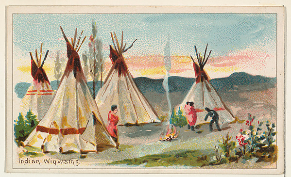 Indian Wigwams, from the Habitations of Man series (N113) issued by W. Duke, Sons & Co. to promote Honest Long Cut Smoking and Chewing Tobacco