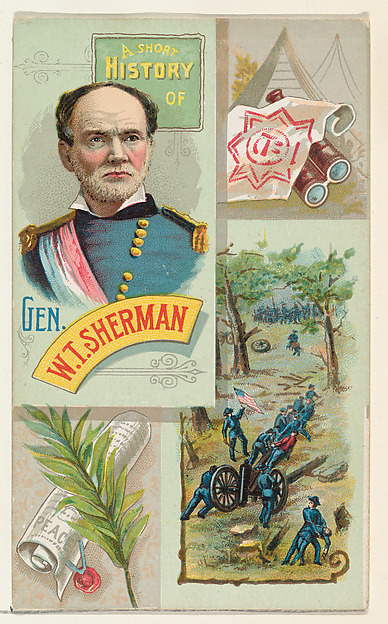 A Short History: General William T. Sherman, from the Histories of Generals series (N114) issued by W. Duke, Sons & Co. to promote Honest Long Cut Smoking and Chewing Tobacco