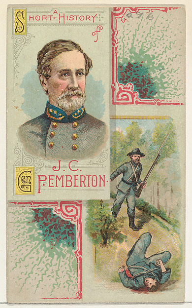 A Short History: General John C. Pemberton, from the Histories of Generals series (N114) issued by W. Duke, Sons & Co. to promote Honest Long Cut Smoking and Chewing Tobacco