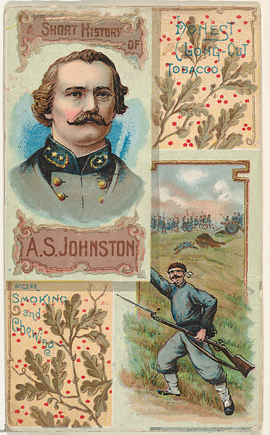 A Short History: General Albert Sidney Johnston, from the Histories of Generals series (N114) issued by W. Duke, Sons & Co. to promote Honest Long Cut Smoking and Chewing Tobacco