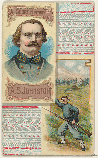 A Short History: General Albert Sidney Johnston, from the Histories of Generals series (N114) issued by W. Duke, Sons & Co. to promote Honest Long Cut Smoking and Chewing Tobacco