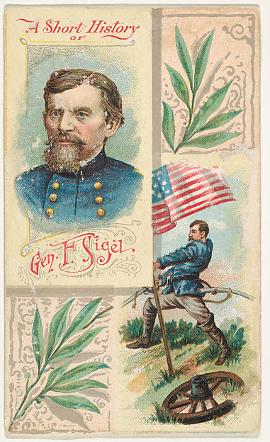 A Short History of General F. Sigel, from the Histories of Generals series (N114) issued by W. Duke, Sons & Co. to promote Honest Long Cut Smoking and Chewing Tobacco
