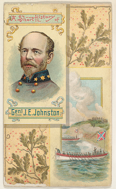 A Short History of General J. E. Johnston, from the Histories of Generals series (N114) issued by W. Duke, Sons & Co. to promote Honest Long Cut Smoking and Chewing Tobacco