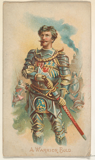 A Warrior Bold, from the Illustrated Songs series (N116) issued by W. Duke, Sons & Co. to promote Honest Long Cut Tobacco