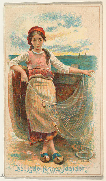 The Little Fisher Maiden, from the Illustrated Songs series (N116) issued by W. Duke, Sons & Co. to promote Honest Long Cut Tobacco