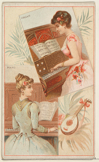 Piano and Organ, from the Musical Instruments series (N121) issued by Duke Sons & Co. to promote Honest Long Cut Tobacco
