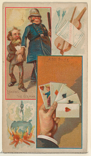 Leading the German / A Pot Boiler, from the Jokes series (N118) issued by Duke Sons & Co. to promote Honest Long Cut Tobacco
