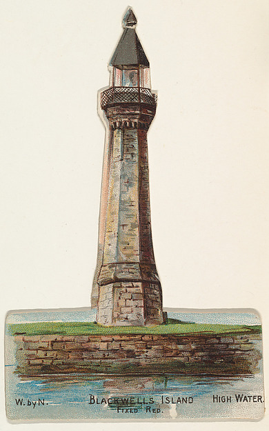 Blackwells Island, from the Lighthouses series (N119) issued by Duke Sons & Co. to promote Honest Long Cut Tobacco