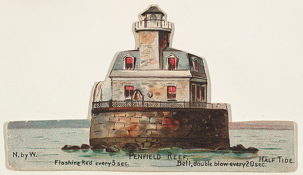 Penfield Reef, from the Lighthouses series (N119) issued by Duke Sons & Co. to promote Honest Long Cut Tobacco