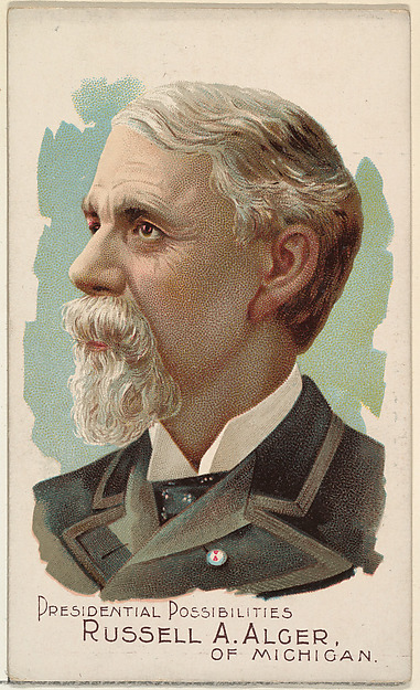 Russell A. Alger of Michigan, from the Presidential Possibilities series (N124) issued by Duke Sons & Co. to promote Honest Long Cut Tobacco