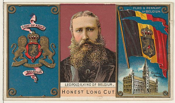 Leopold II, King of Belgium, from the Rulers, Flags, and Coats of Arms series (N126-1) issued by W. Duke, Sons & Co.