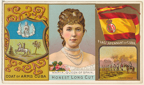 Maria, Queen of Spain, from the Rulers, Flags, and Coats of Arms series (N126-1) issued by W. Duke, Sons & Co. by W. Duke, Sons & Co., The Metropolitan Museum of Art