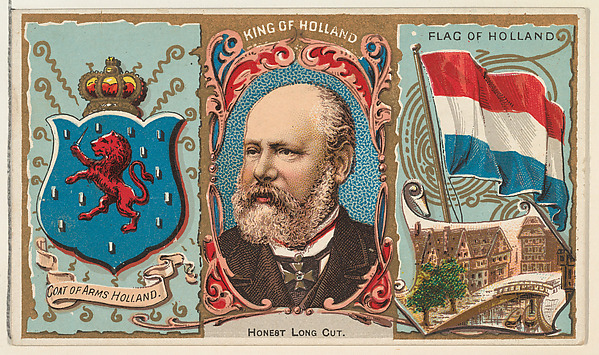 King of Holland, from the Rulers, Flags, and Coats of Arms series (N126-1) issued by W. Duke, Sons & Co.