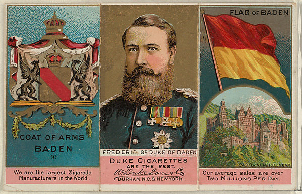 Frederic, Grand Duke of Baden, from the Rulers, Flags, and Coats of Arms series (N126-2) issued by W. Duke, Sons & Co. by W. Duke, Sons & Co., The Metropolitan Museum of Art