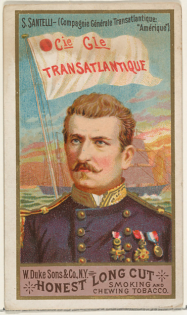 S. Santelli, from the Sea Captains series (N127) issued by Duke Sons & Co. to promote Honest Long Cut Tobacco